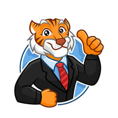Corporate Tiger mascot character design