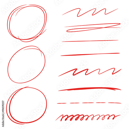 red hand drawn circle