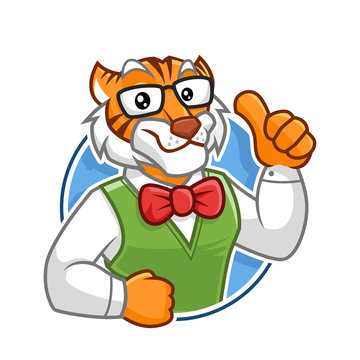 Geek Tiger mascot character design