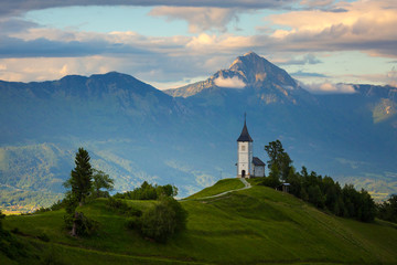 Jamnik church in Slovenia during spring.