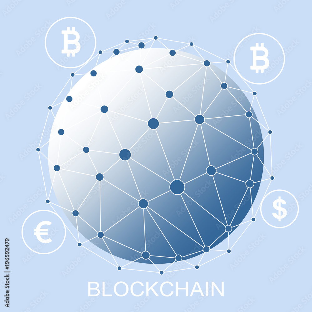 Poster block chain concept. abstract network connection. design background and info graphic. vector graphic