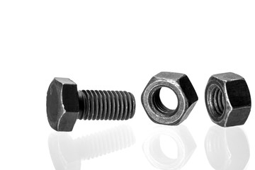 bolt and nut isolated on white background