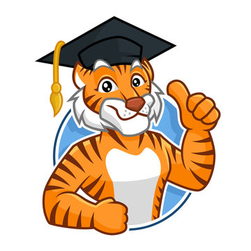 Education Tiger mascot character design