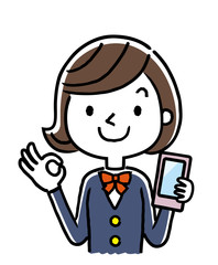 女子学生：スマートフォン