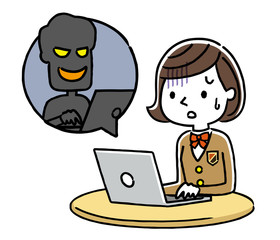 女子学生：インターネット、犯罪、詐欺
