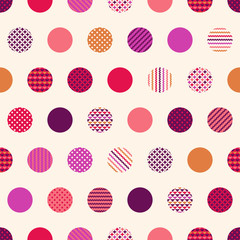 seamless polka dots with geometric texture pattern