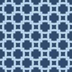 Geometric pattern in repeat. Fabric print. Seamless background, mosaic ornament, ethnic style Two color