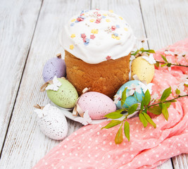 Easter bread and eggs