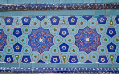 Blue islamic pattern from Uzbekistan