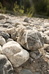 Large rocks in the mountains as a background