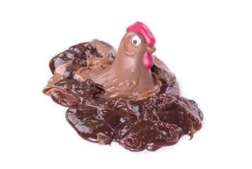 Melting chocolate easter chicken