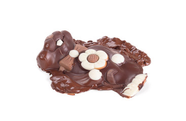 Melted chocolate easter bunny