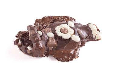 Melted chocolate easter bunny