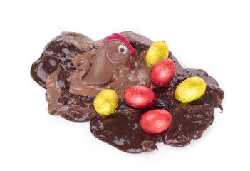 Melting chocolate easter chicken