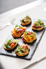 catering food with canapes
