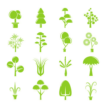 green tree icons
