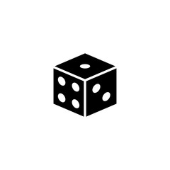 Dice cube outline vector icon