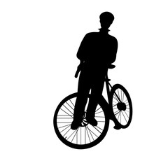 Obraz premium silhouette of a resting biker