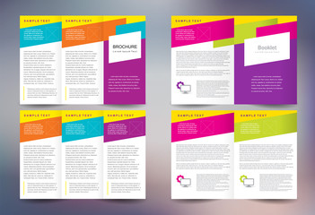 Business brochure design template folder leaflet booklet abstract colored stripes background