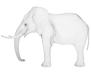 Polygonal 3D elephant