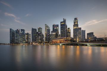 Skyline of Sigapore Business District at Blue Hour