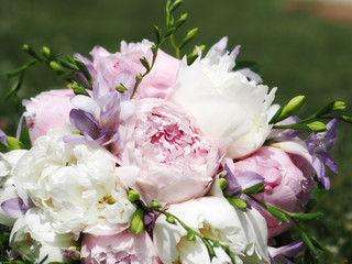 still life with wedding bouquet