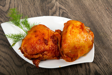 Roasted chicken thigh