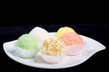 Round Raffaelo colourful sweet balls