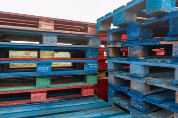Colorful wooden pallet.