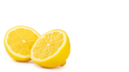 Vitamin yellow lemon. Isolated on white background. copy space, template