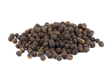 Pile of black pepper isolated on white background