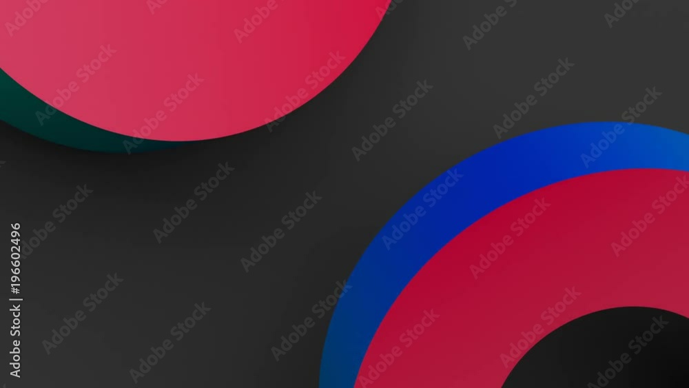 Poster abstract 3d rendering of rotating geometric shapes. computer generated loop animation. modern colorf
