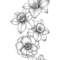 vintage vector floral seamless pattern