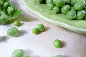 Green healthy vegetarian raw food of peas