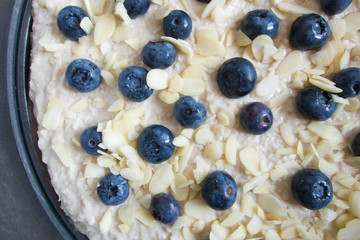 Low carb healthy blueberries cake with almond