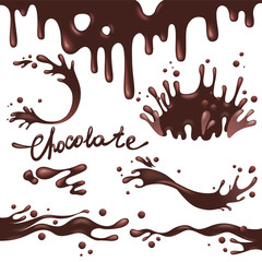 Chocolate splashes vector set