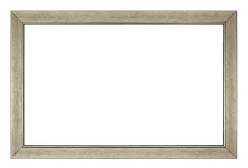 Simple silver rectangle frame on a white background, isolated