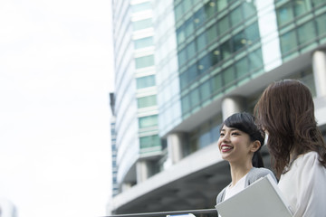 Fototapeta premium 女性社員たちが会話をしている