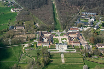 Vue aérienne du Haras National du Pin dans l'Orne en France