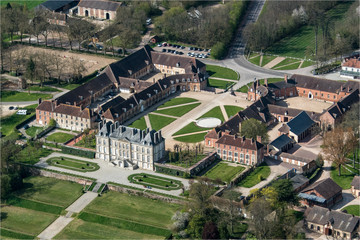 Vue aérienne du Haras National du Pin dans l'Orne en France