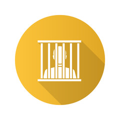 Prisoner flat design long shadow glyph icon