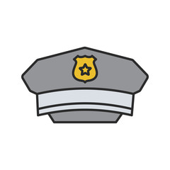 Policeman hat color icon