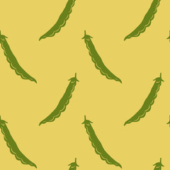 vector seamless pattern with bean pods