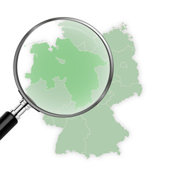 Landkarte Deutschland - Niedersachsen vergrößert