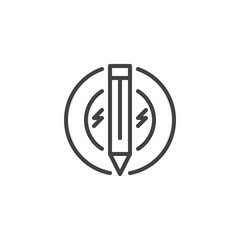 Pencil drawing tool outline icon. linear style sign for mobile concept and web design. Creative writing simple line vector icon. Symbol, logo illustration. Pixel perfect vector graphics