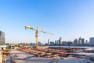 Fototapeta na wymiar construction site, crane