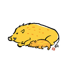 2019年　和　年賀状　素材　イラスト
