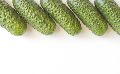 cucumbers on white background