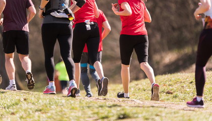 Fototapeta premium Marathon running race, people feet