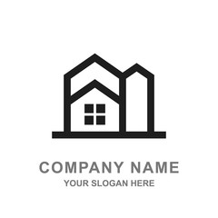 Simple Modern House Building Architecture Logo Vector Illustration 